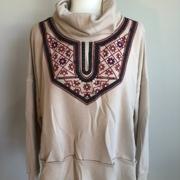 Soft Knit Sweatshirt with Embroidery - Picture 1 of 4